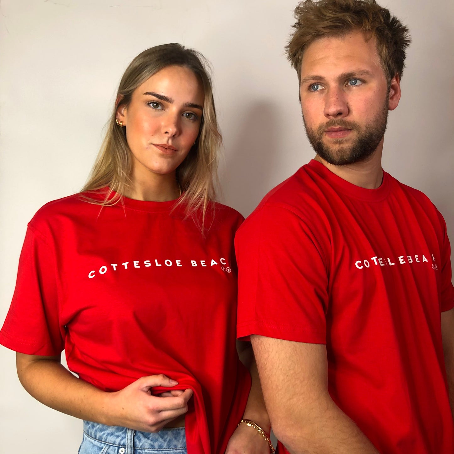 Red Unisex T-shirt - White Text