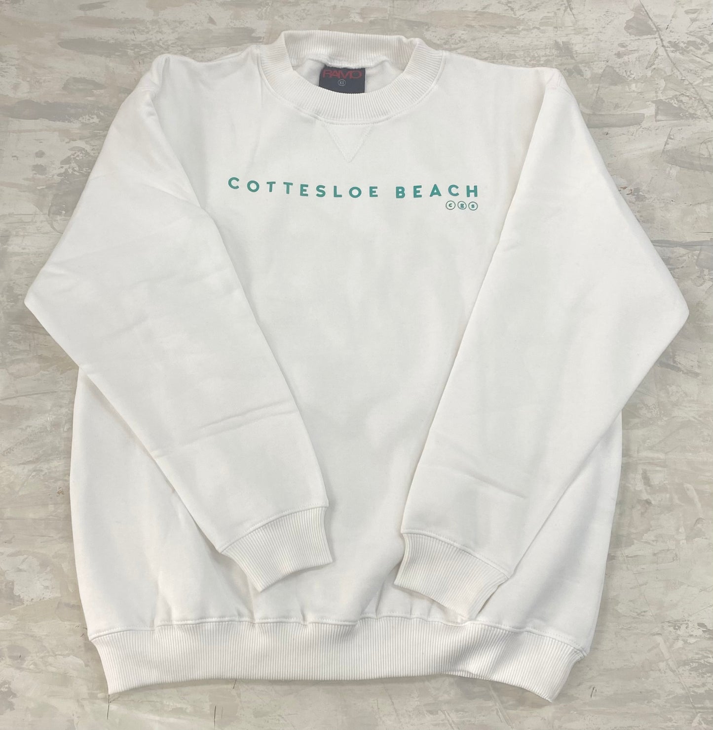 White Unisex Crew Neck - Green Text