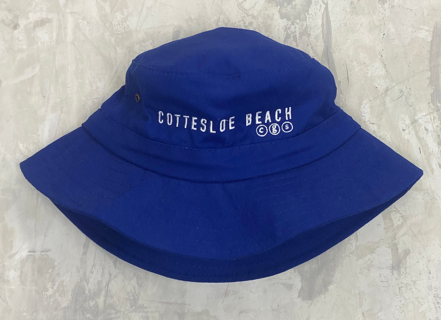 Royal Blue Bucket Hat - White Text
