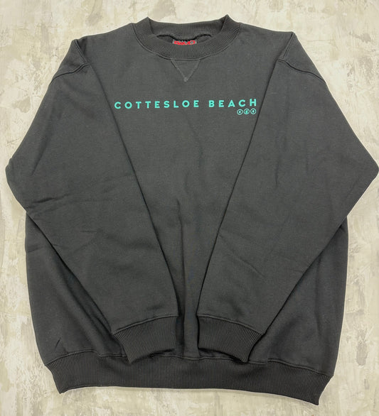 Black Unisex Crew Neck - Green Text