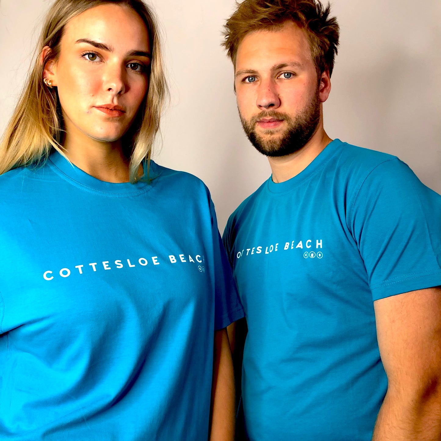 Azure Blue Unisex T-shirt - White Text