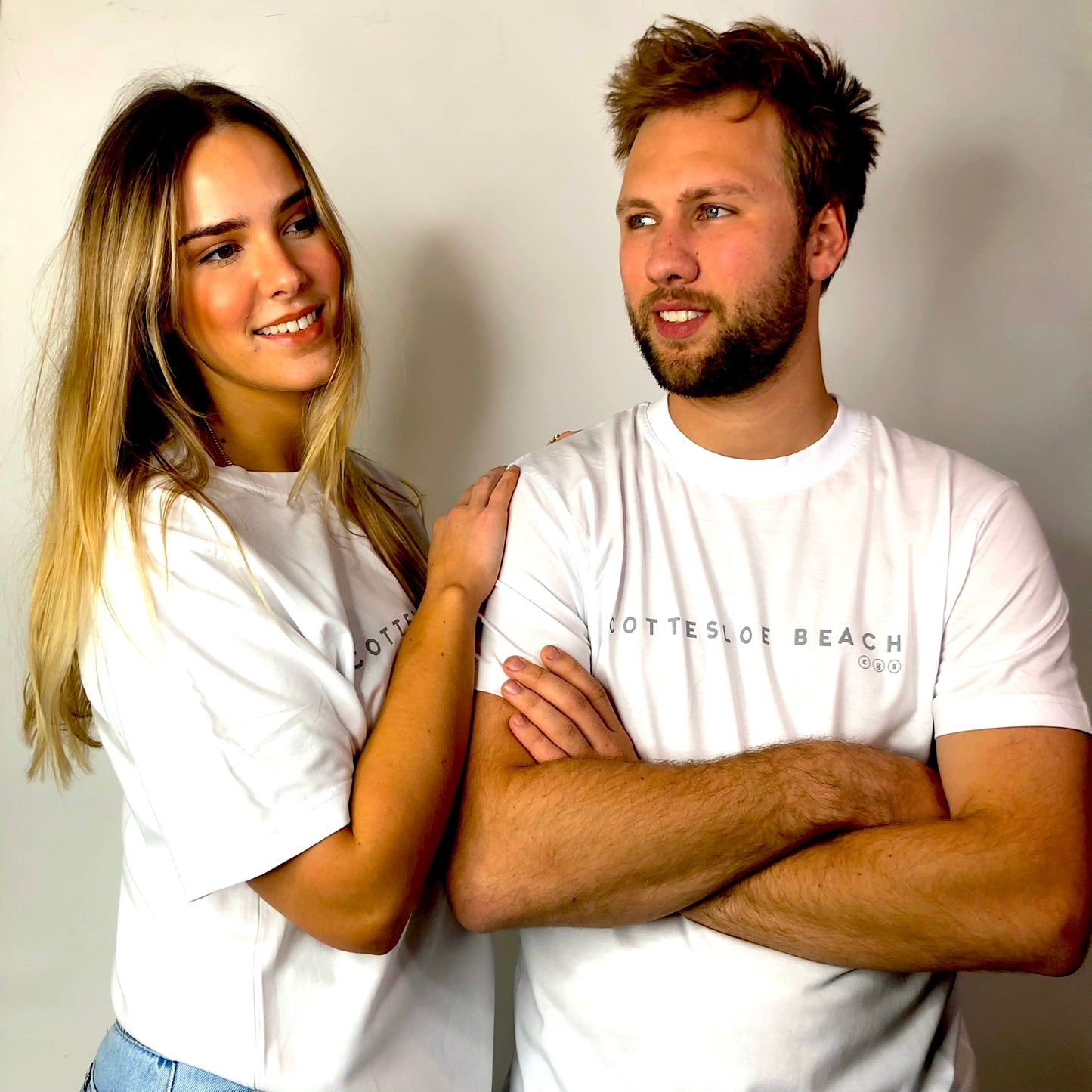 White Unisex T-shirt - Grey Text