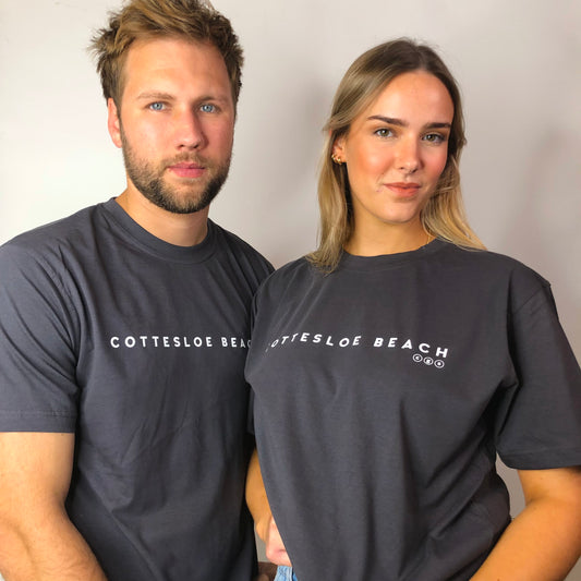 Charcoal Unisex T-shirt - White Text