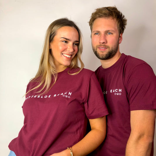 Maroon Unisex T-shirt - White Text