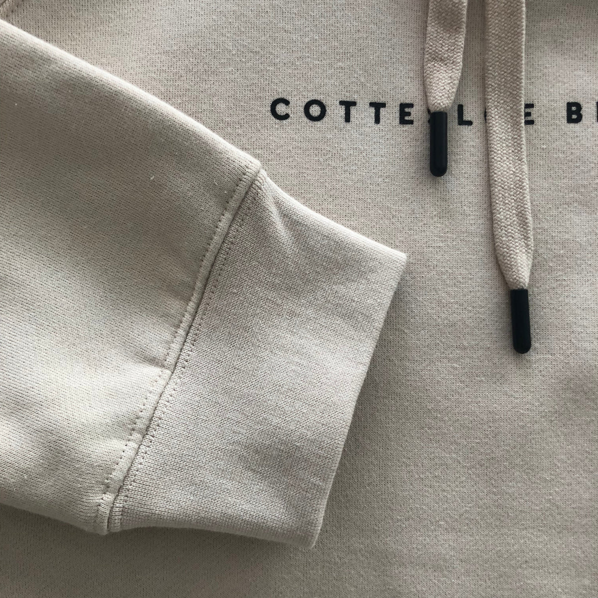 Natural Premium Unisex Hoodie - White text