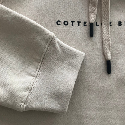 Natural Premium Unisex Hoodie - White text