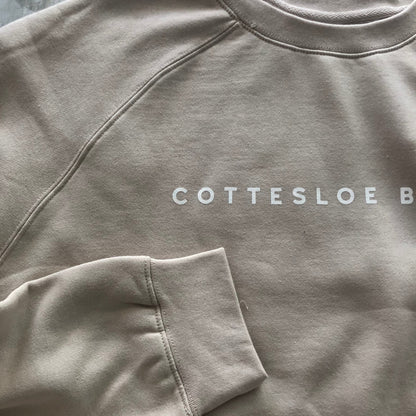 Natural Premium Unisex Crew Neck - White Text