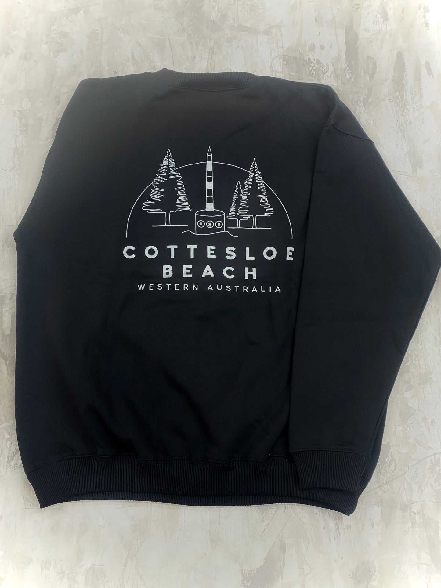 Black Unisex Back Logo Crew Neck - White Logo
