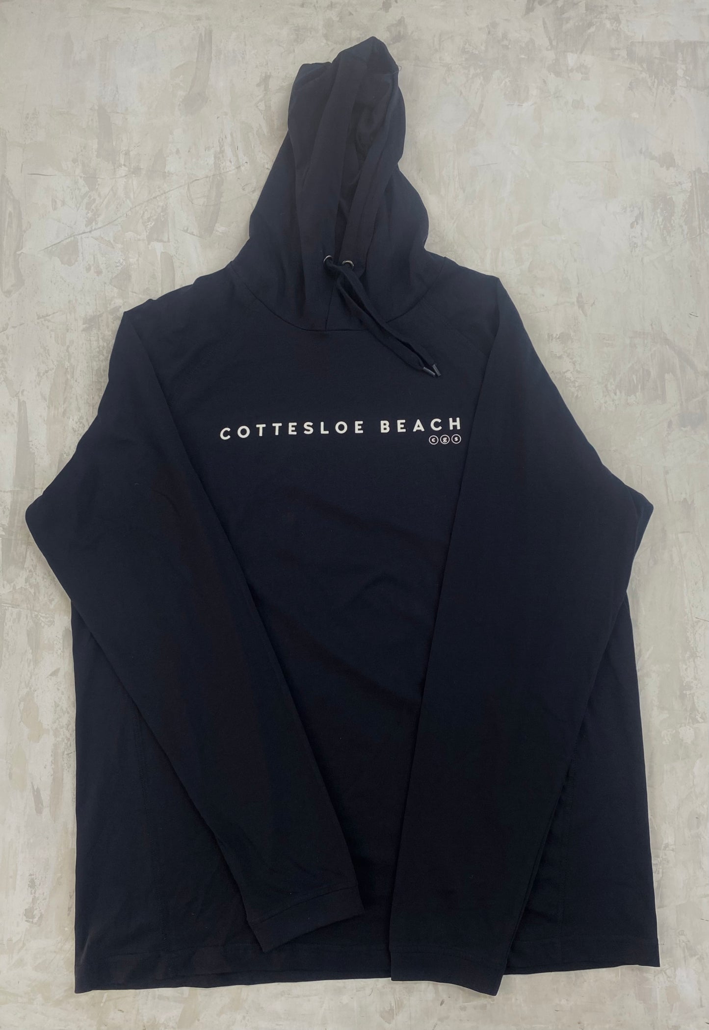 Black Hooded T-Shirt - White Text