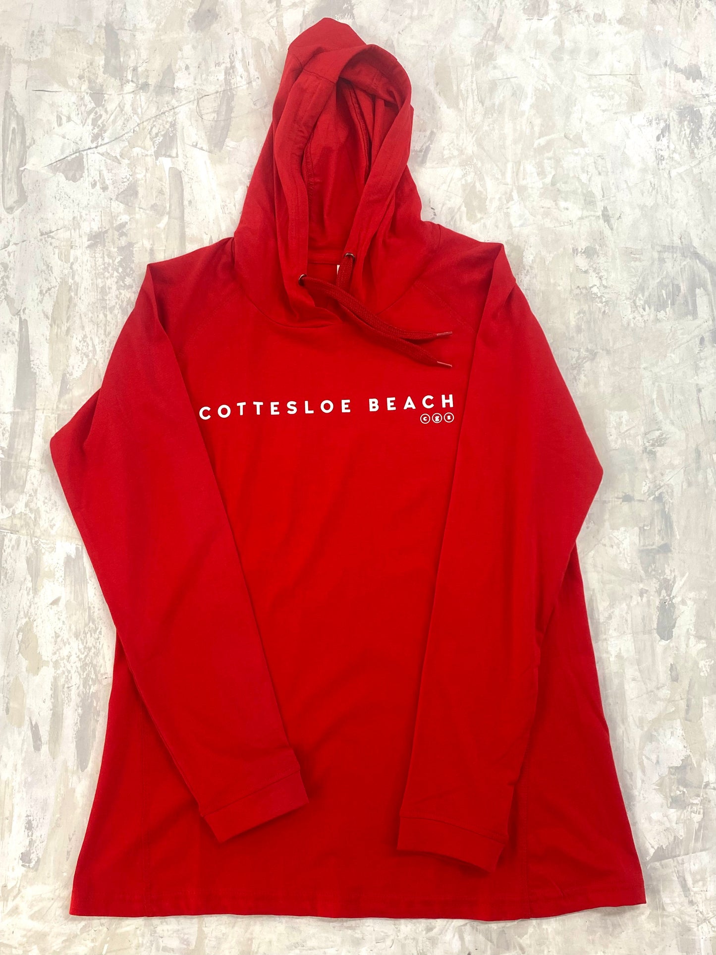Red Hooded T-Shirt - White Text