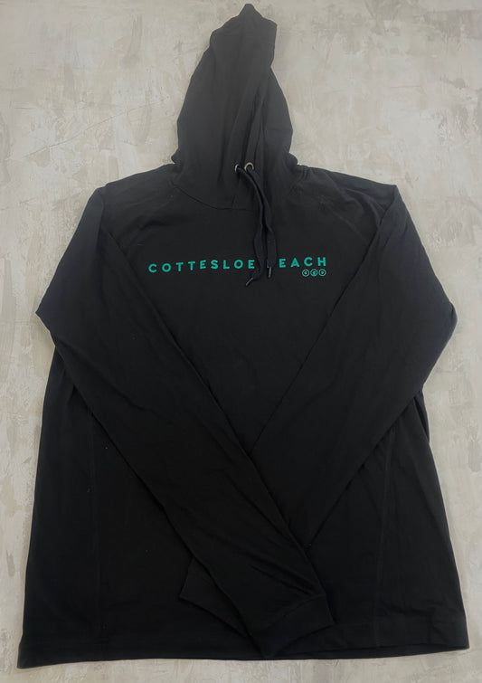 Black Hooded T-Shirts - Green Text