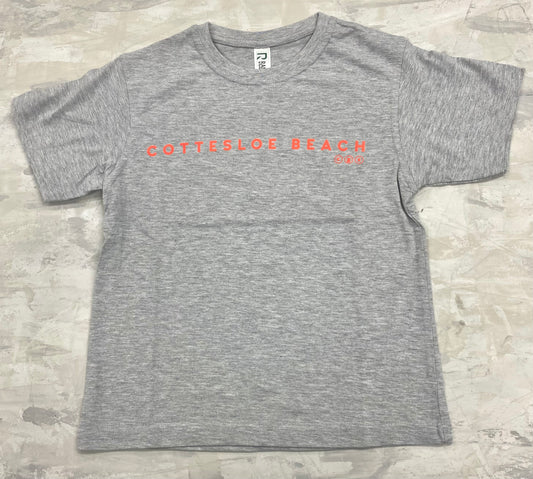 Grey Marl Unisex T-shirt - Orange Text