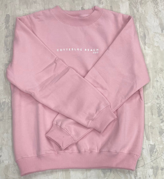 Light Pink Unisex Crew Neck - White Text
