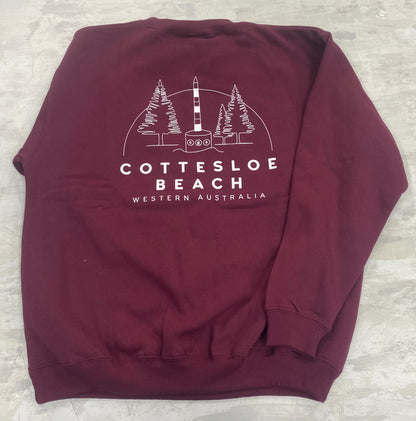 Maroon Unisex Crew Neck - White Back Logo