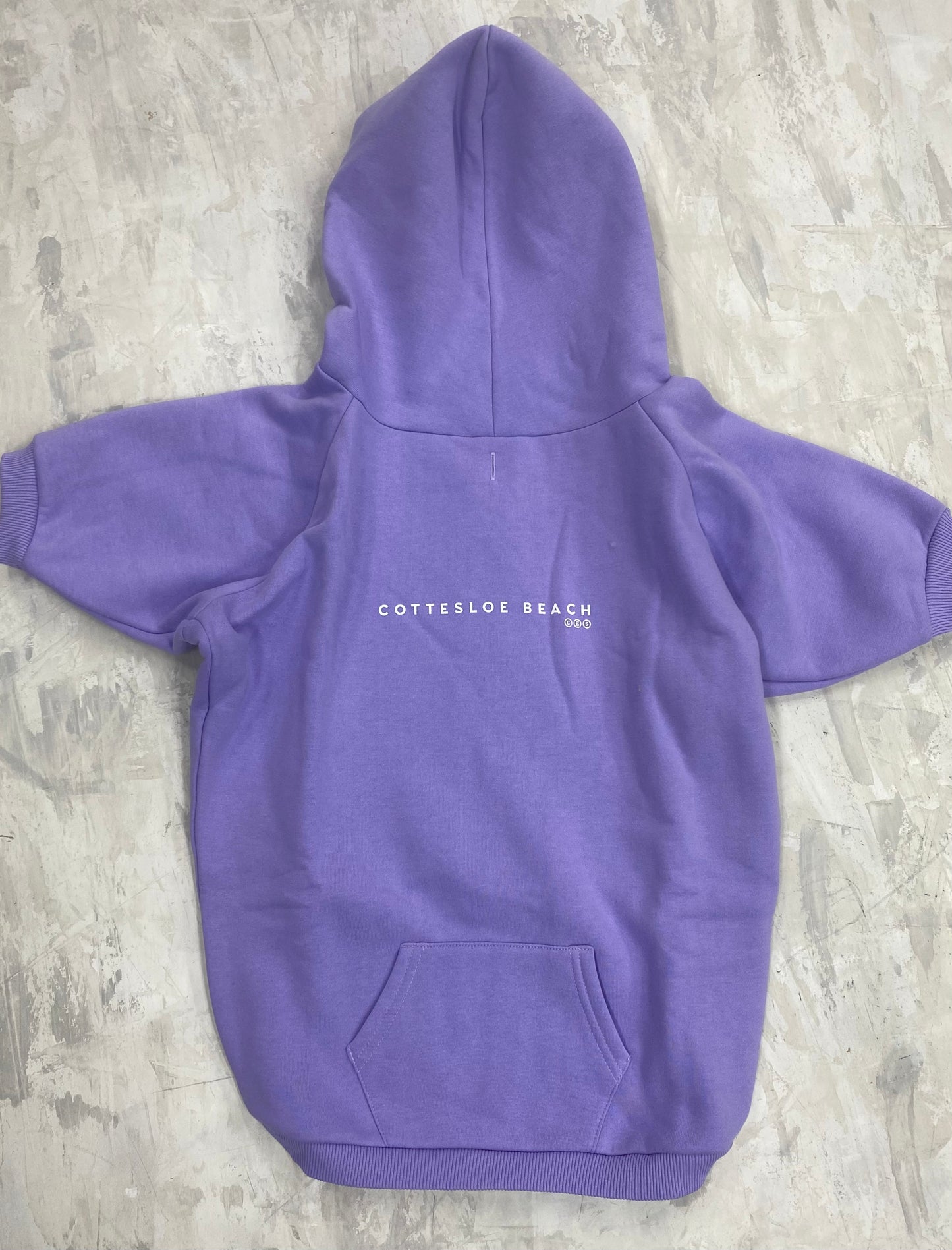 Dog Hoodie Lavender - White Text