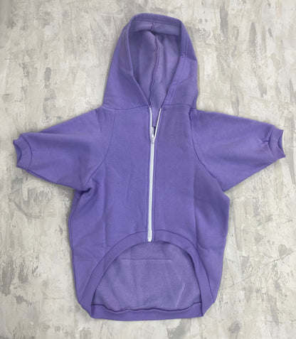 Dog Hoodie Lavender - White Text