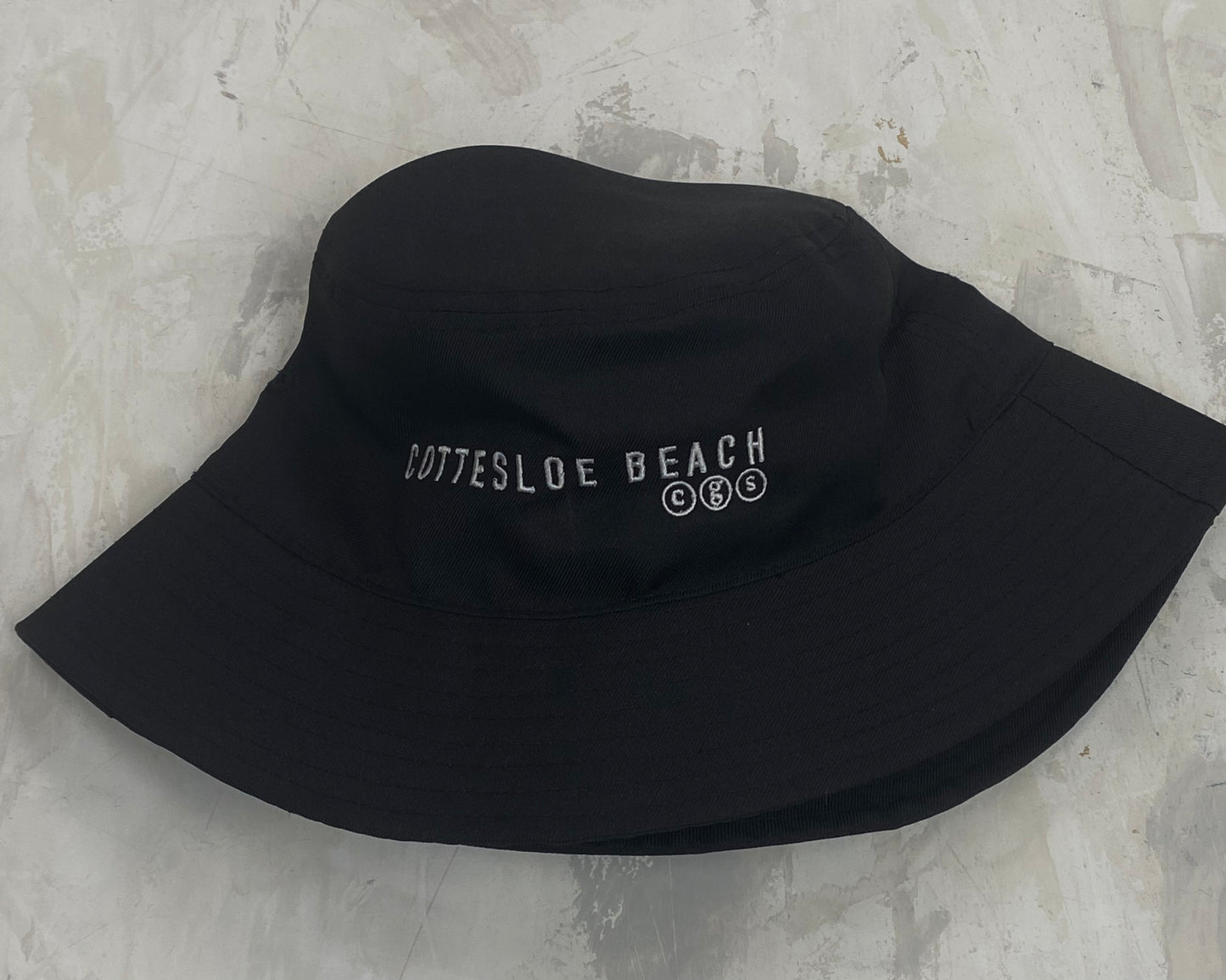 Black Bucket Hat - White Text