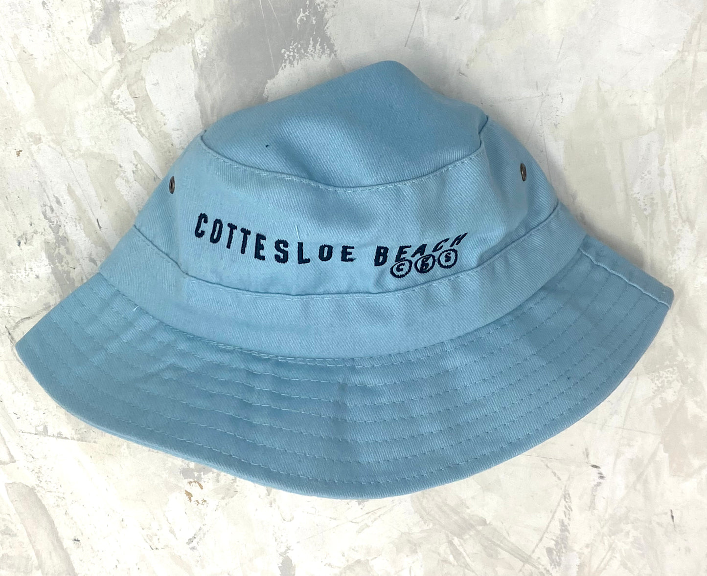 Cyan Bucket Hat - Black Text