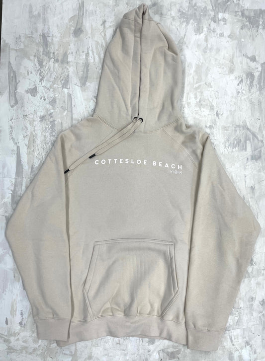 Natural Premium Unisex Hoodie - White text