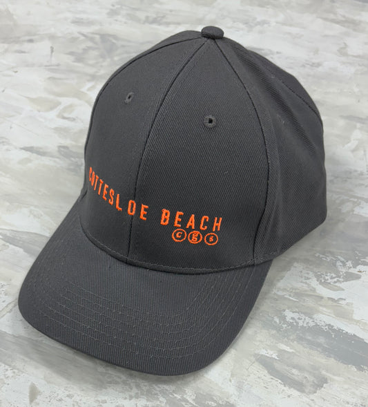 Charcoal Cap - Fleuro Orange Text