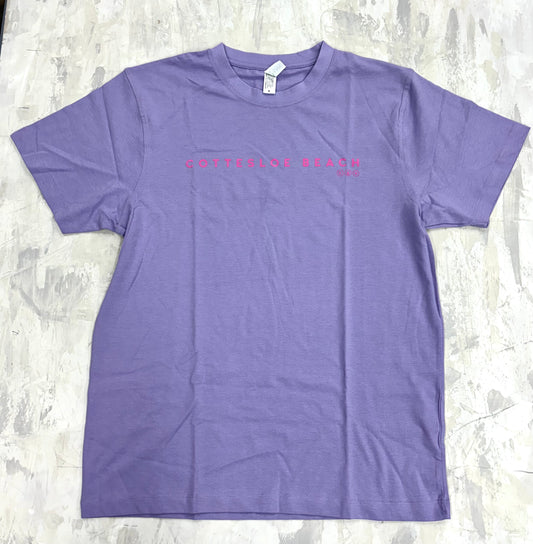 Lavender Unisex T-Shirts - Pink Text