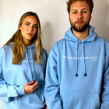Sky Blue Unisex Hoodie - White Text