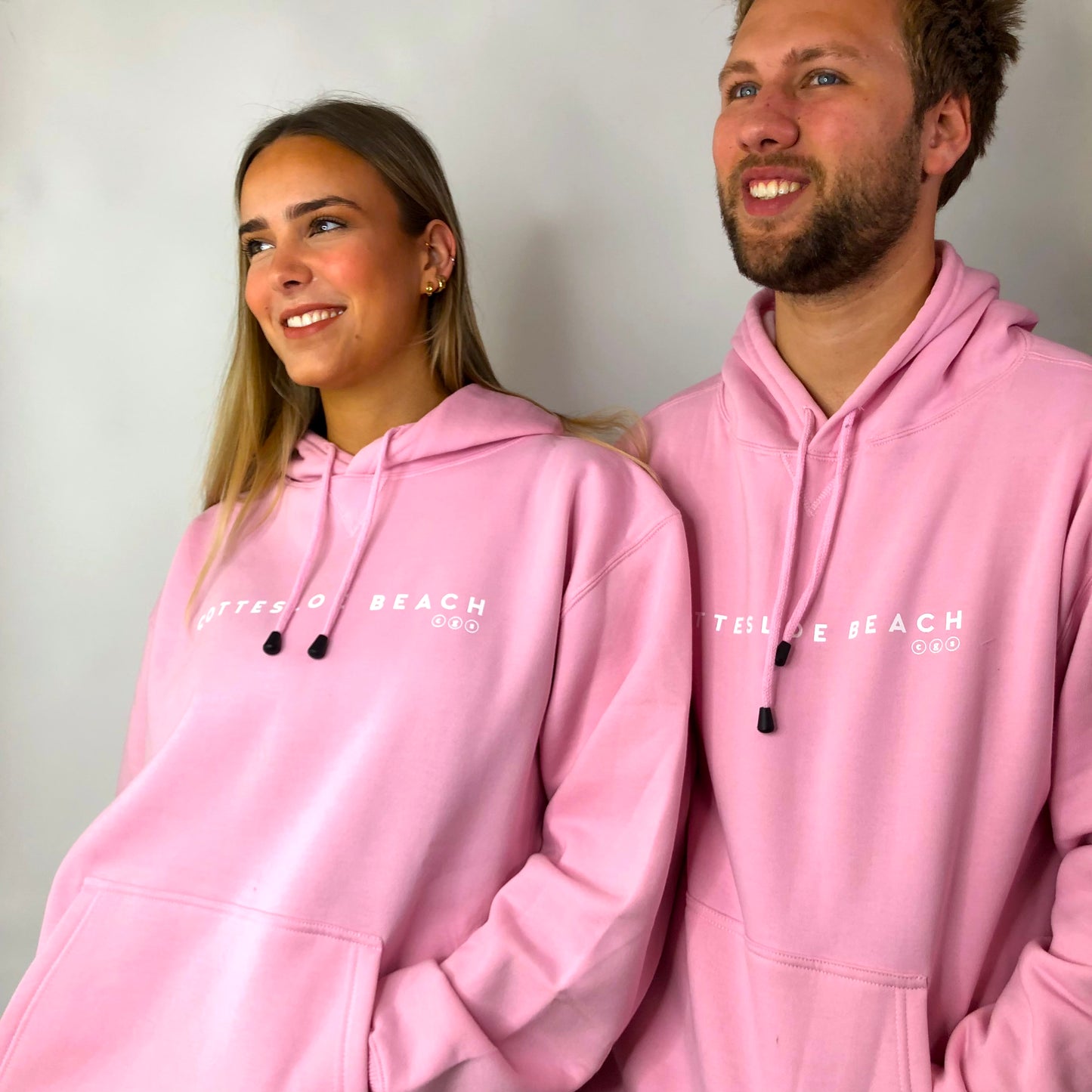 Light Pink Unisex Hoodie - White Text