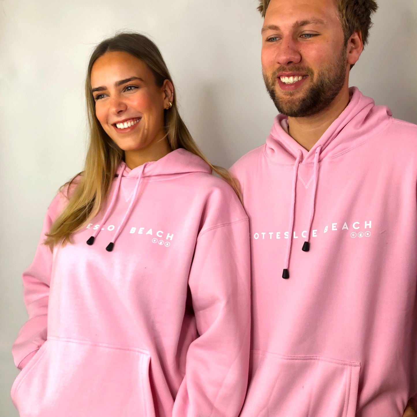 Light Pink Unisex Hoodie - White Text