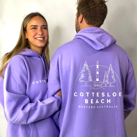 Lavender Unisex Back Logo Hoodie - White Logo