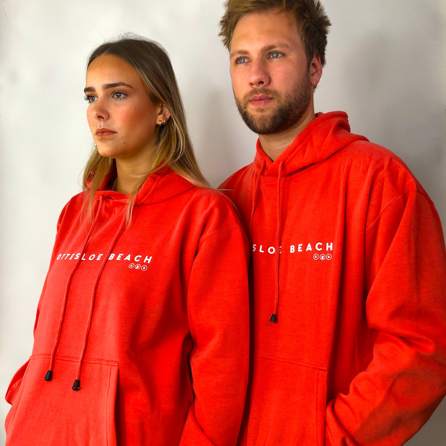 Coral Unisex Hoodie - White Text