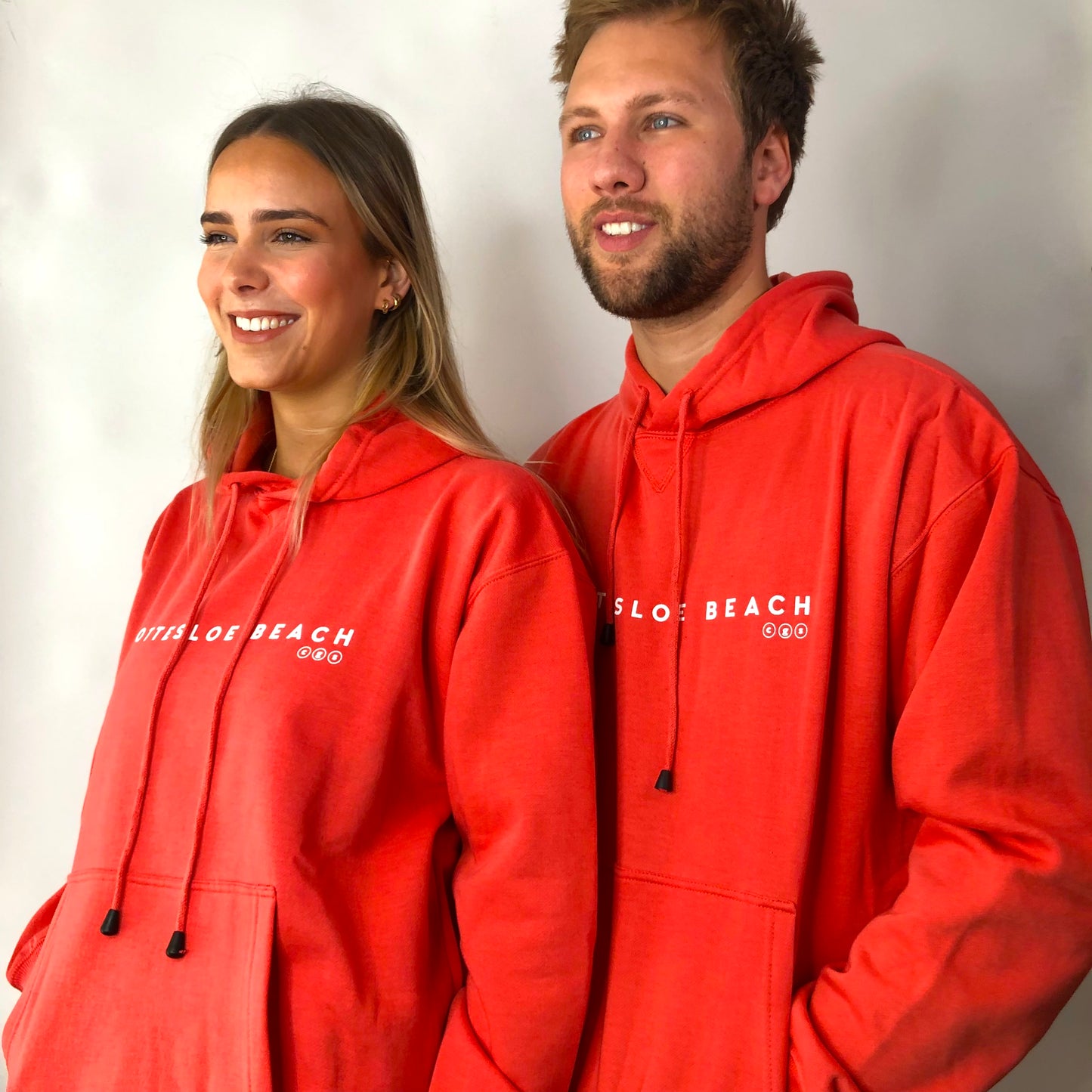 Coral Unisex Hoodie - White Text