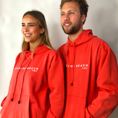 Coral Unisex Hoodie - White Text