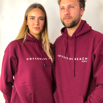 Maroon Unisex Hoodie - White Text