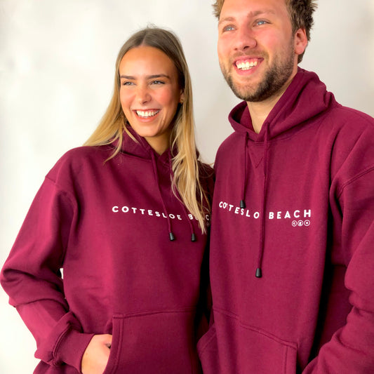 Maroon Unisex Hoodie - White Text