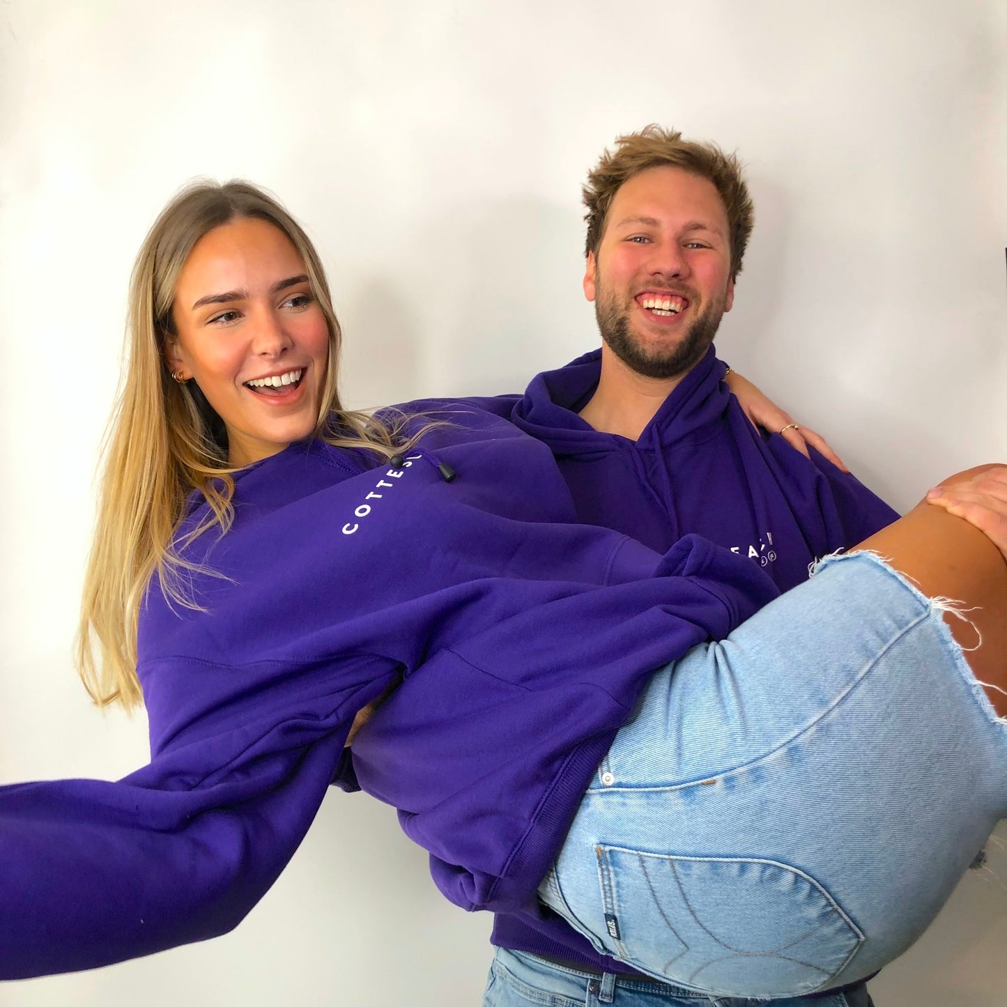 Purple Unisex Hoodie - White Text
