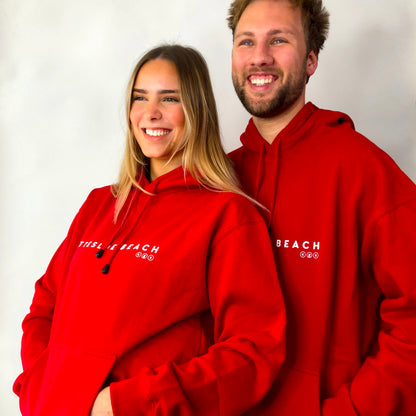 Red Unisex Hoodie - White Text