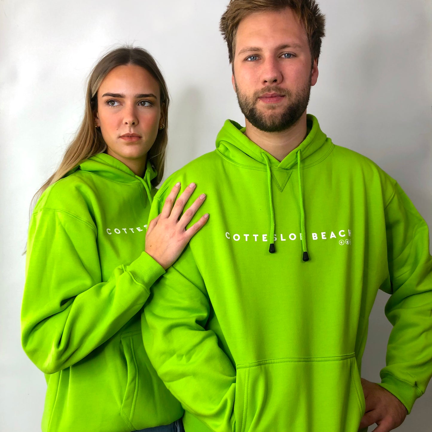 Lime Green Unisex Hoodie - White Text