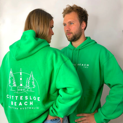Emerald Green Unisex Back Logo Hoodie - White Logo