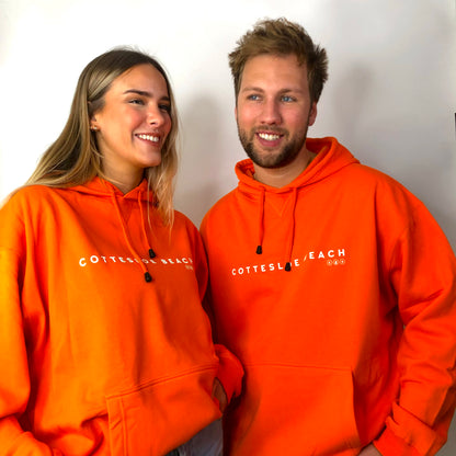 Orange Unisex Hoodie - White Text