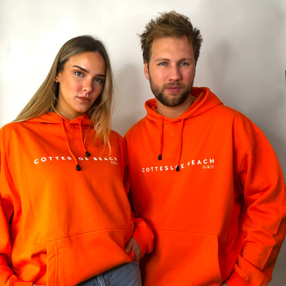 Orange Unisex Hoodie - White Text