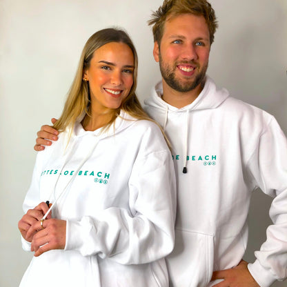 White Unisex Hoodie - Green Text
