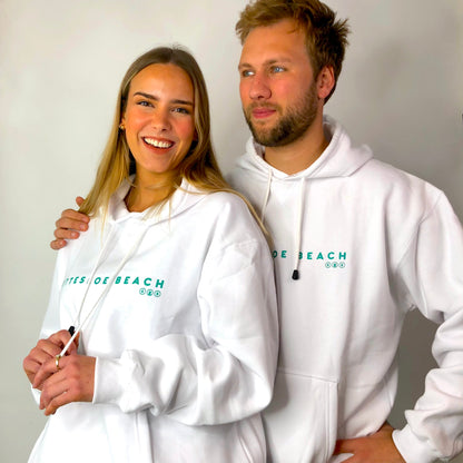 White Unisex Hoodie - Green Text