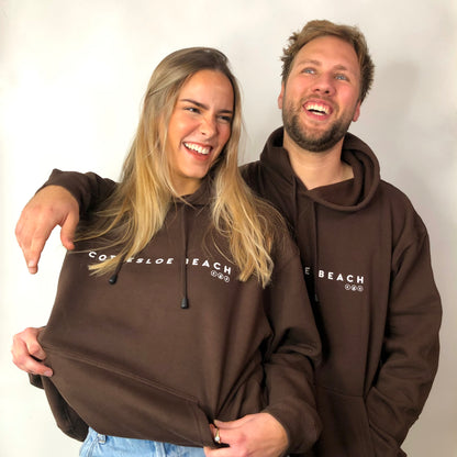Brown Unisex Hoodie - White Text
