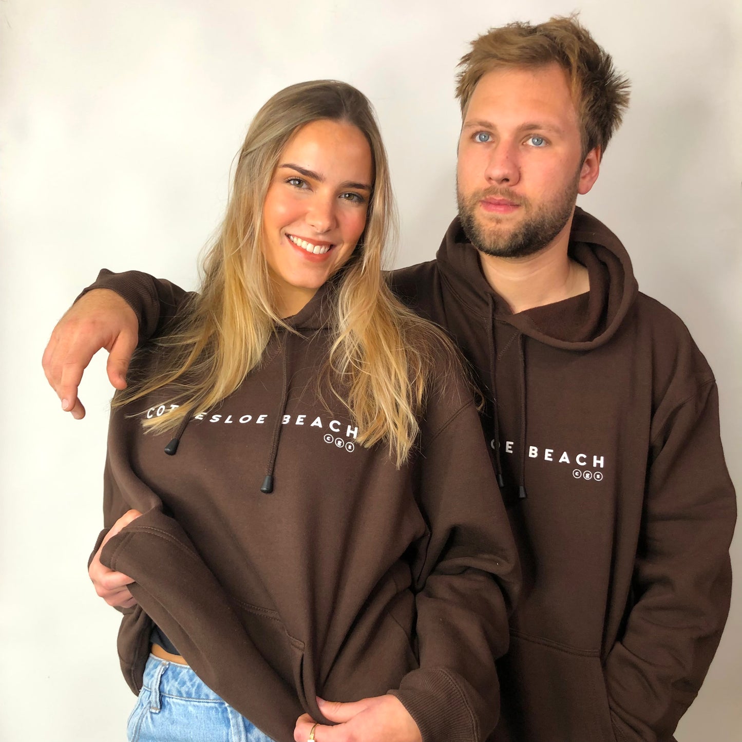 Brown Unisex Hoodie - White Text