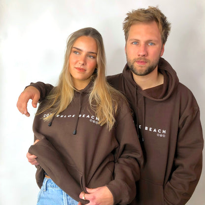 Brown Unisex Hoodie - White Text