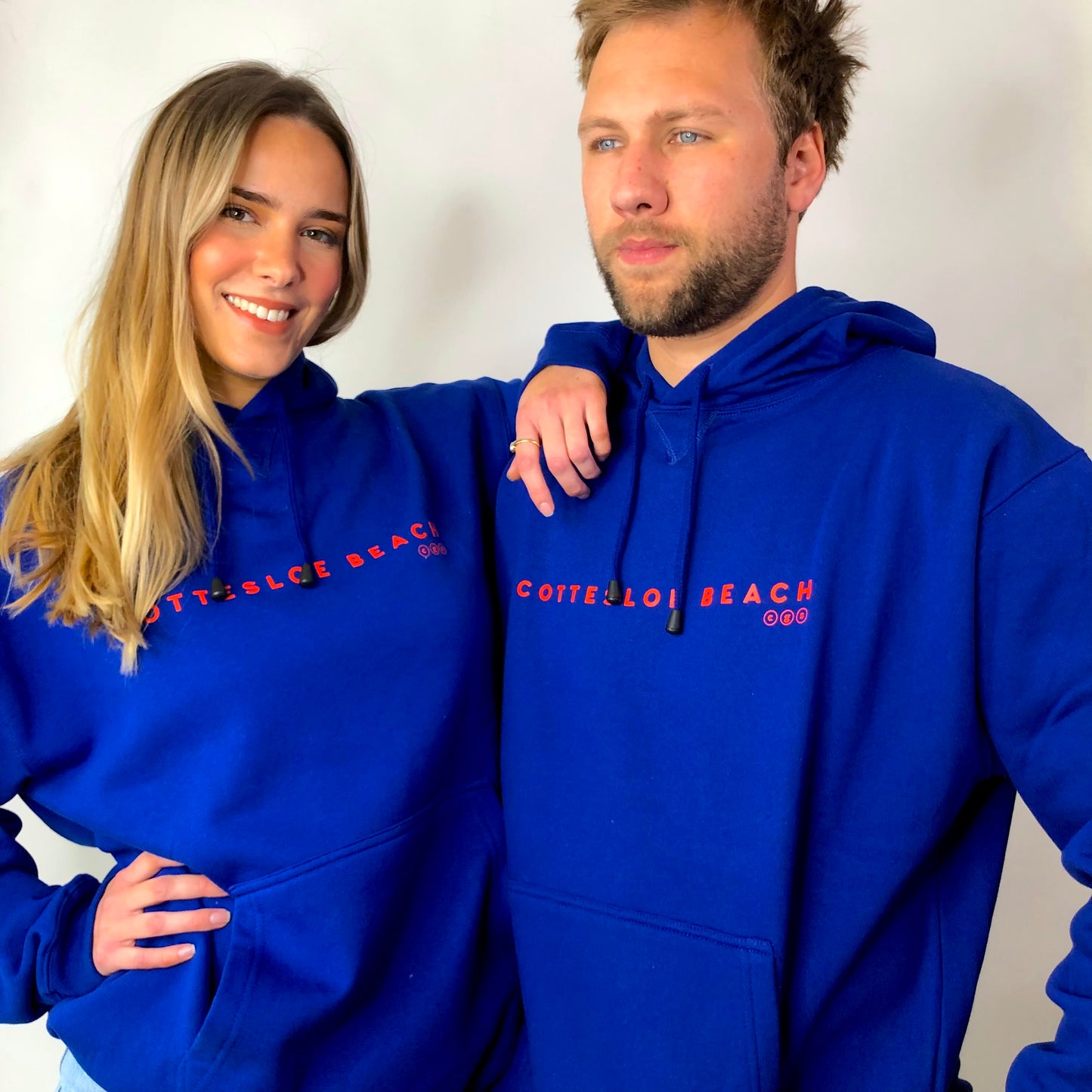Royal Blue Unisex Hoodie - Orange Text