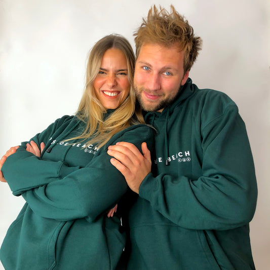 Bottle Green Unisex Hoodie - White Text