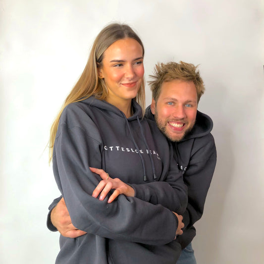 Charcoal Unisex Hoodie - White Text
