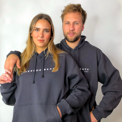 Charcoal Unisex Hoodie - White Text