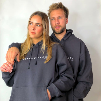 Charcoal Unisex Hoodie - White Text